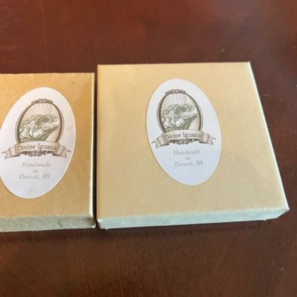 Divine Iguana retro Santa Claus Pendant Necklace &‎ Bracelet Set handmade - Picture 6 of 6